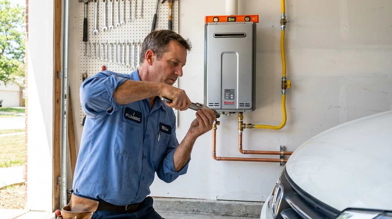 Tankless water heater installation by a Johns Plumbing LLC plumber in Kosciusko